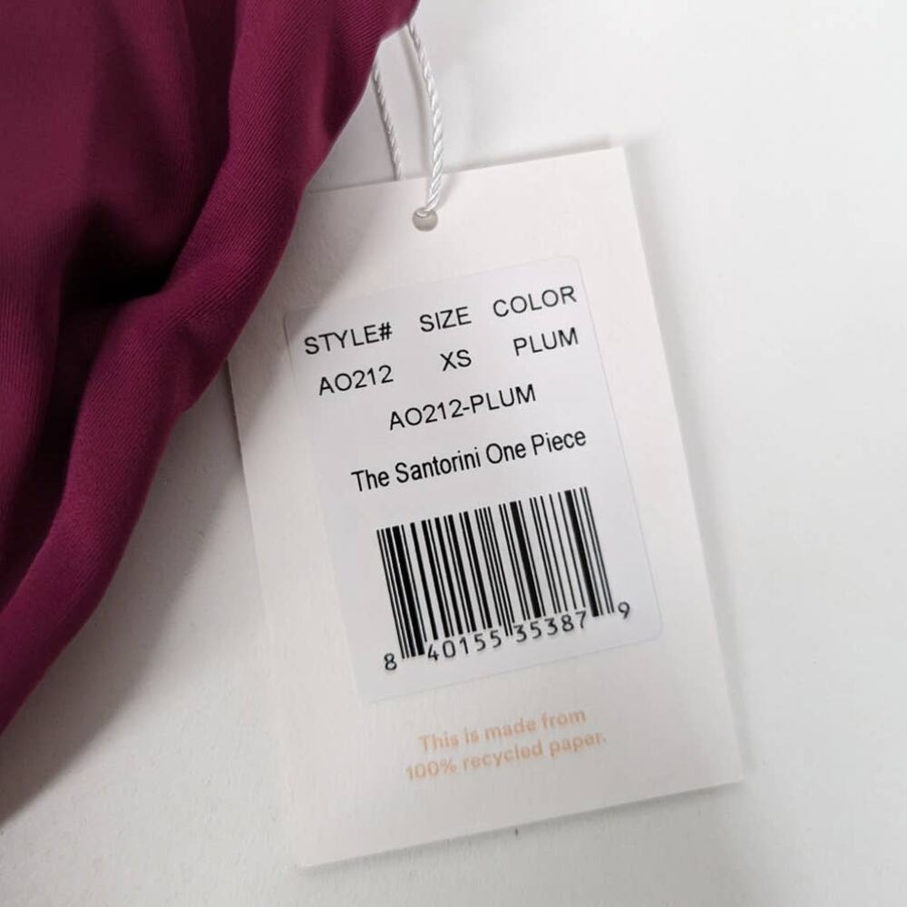 Andie Swim Santorini Plum One Piece Swimsuit XS Cut Out Bathing Suit NWT pink - Picture 4 of 6